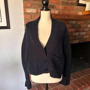 Bogner Caroline Wool & Cashmere Cardigan in Navy Blue Sz 5